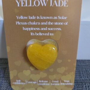 .8 Inch Yellow Jade Heart Stone